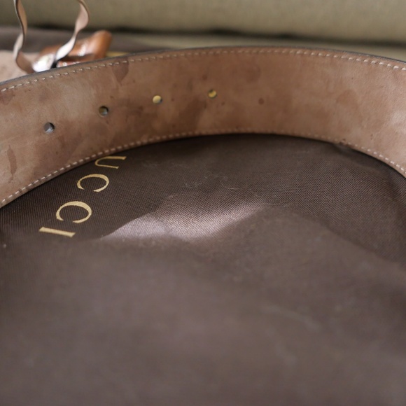GUCCI Marmont Web Belt Tan 85/34 - Picture 4 of 6